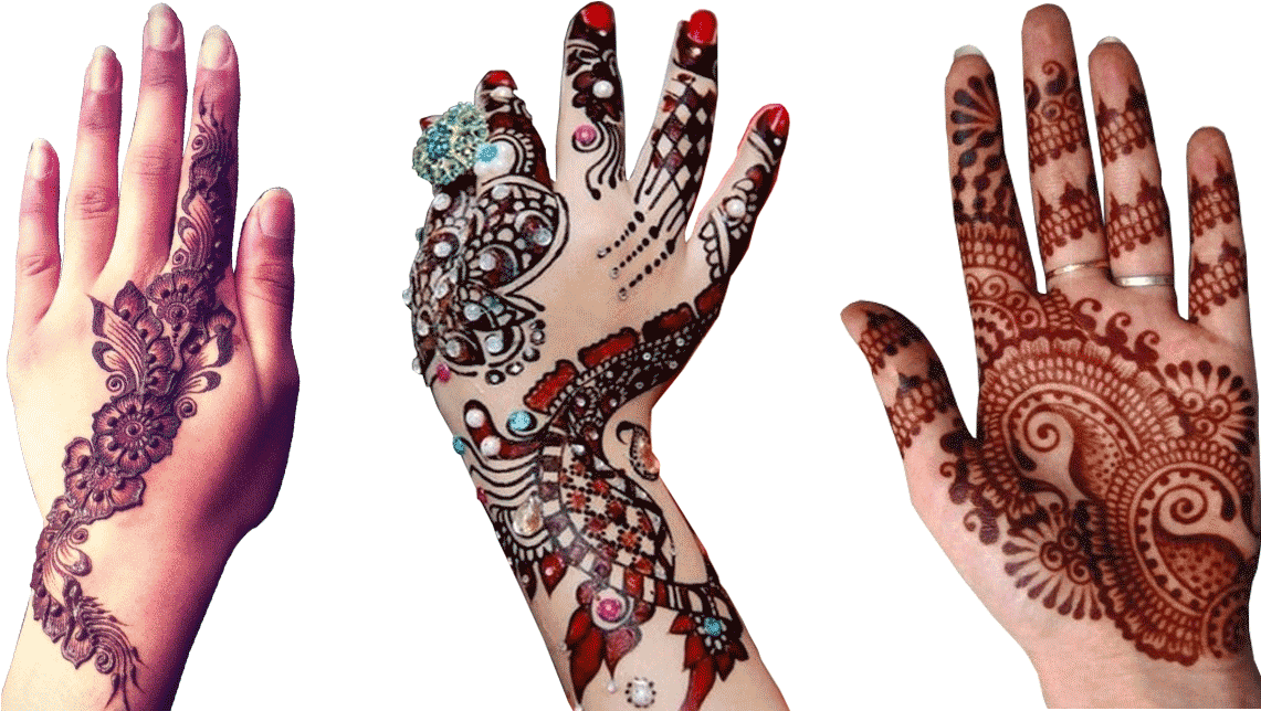 Intricate Mehndi Designson Hands PNG