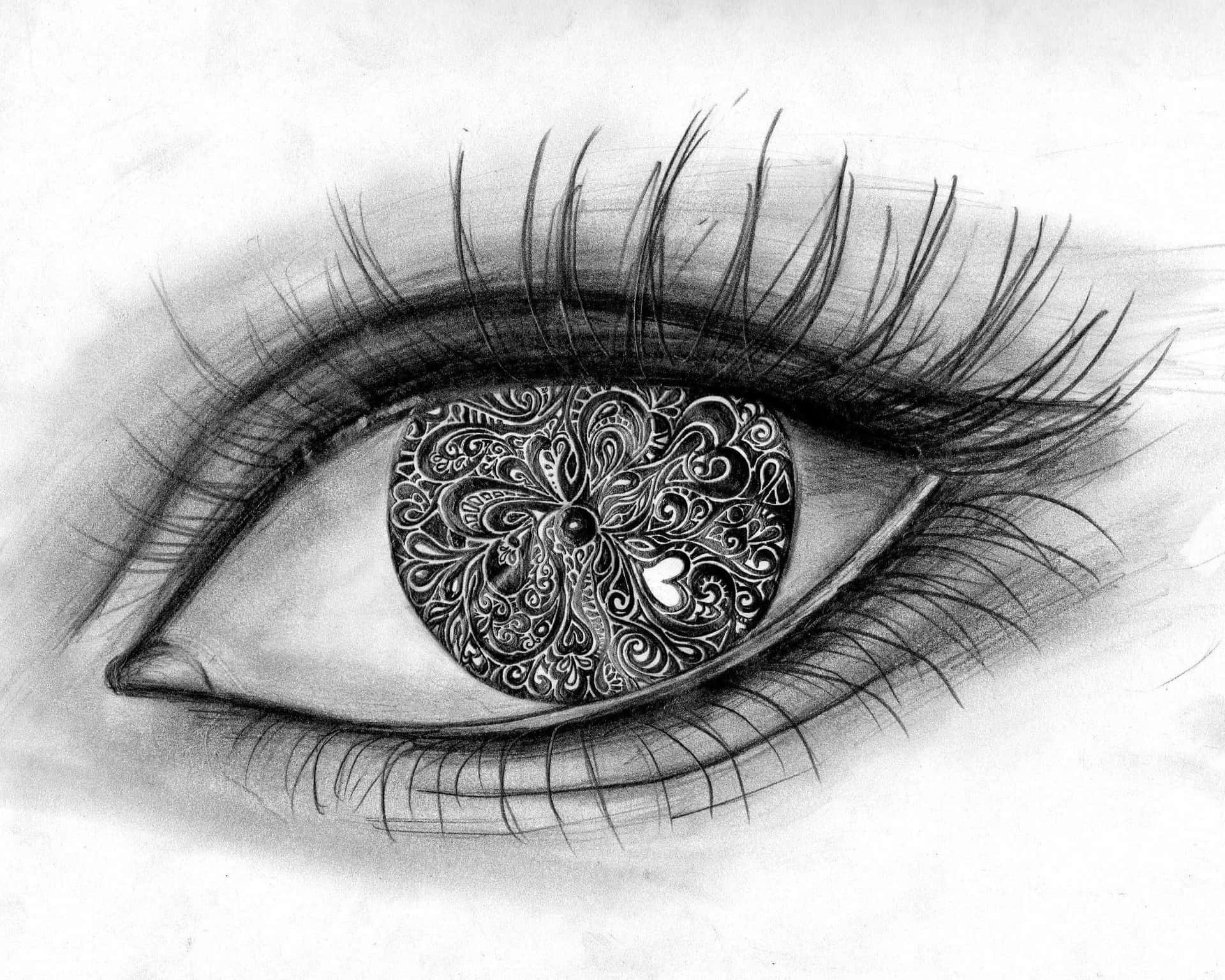 Intricate Paisley Eye Sketch Wallpaper