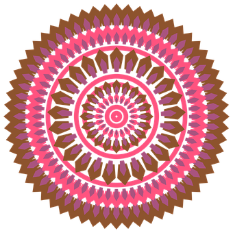 Intricate Pinkand Brown Mandala Art PNG