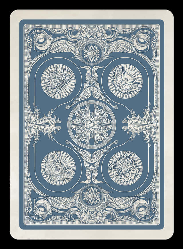 Intricate Playing Card Back Design PNG