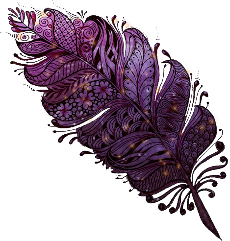 Intricate Purple Feather Art PNG