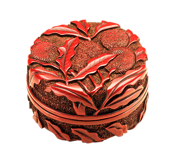 Intricate Red Carved Seal PNG