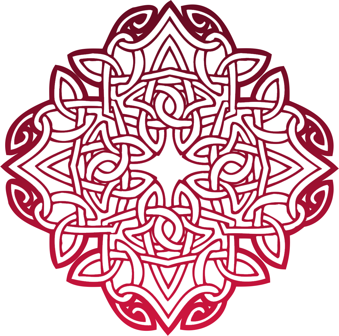 Intricate Red Celtic Knot Vector PNG