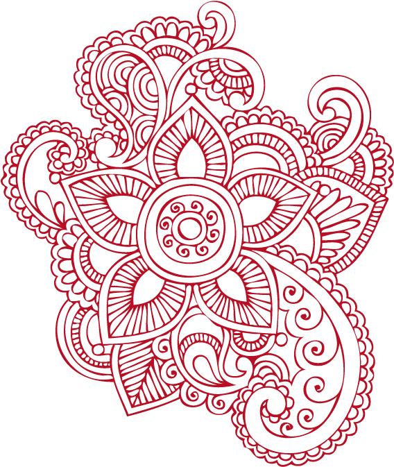 Intricate Red Mehndi Design PNG