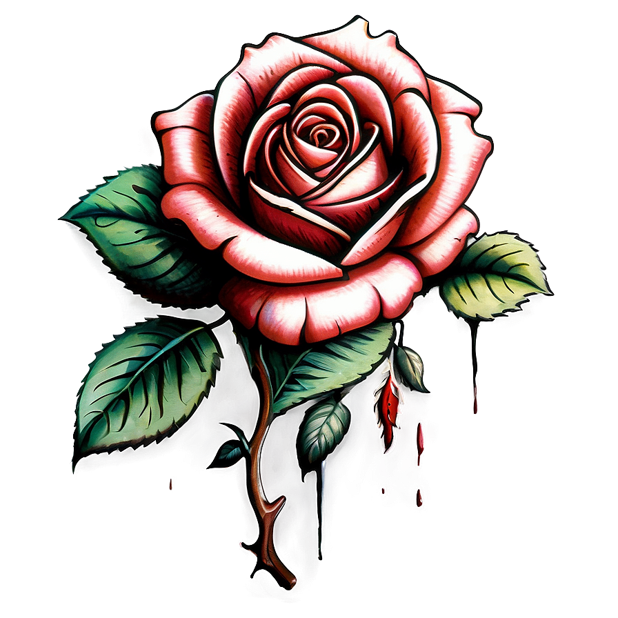 Intricate Rose Tattoo Artwork Png 05252024 PNG