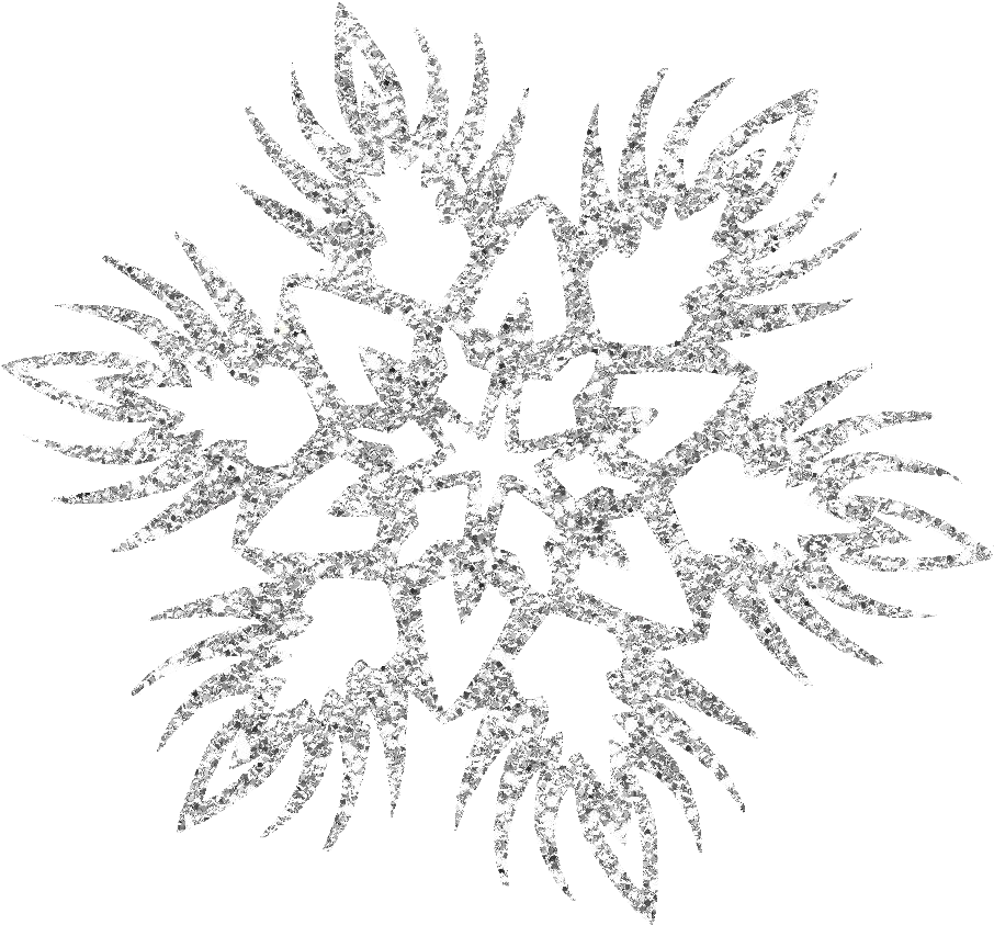 Intricate Silver Snowflake Design.png PNG