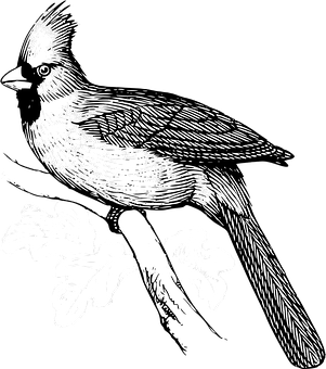 Intricate Sketchof Birdon Branch PNG