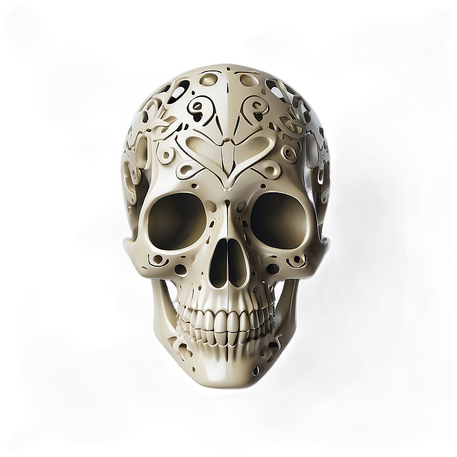 Intricate Skull Design Png B PNG