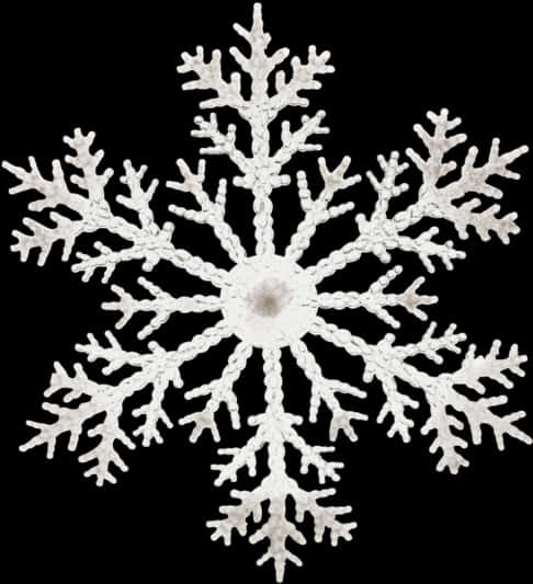 Intricate Snowflake Designon Black PNG