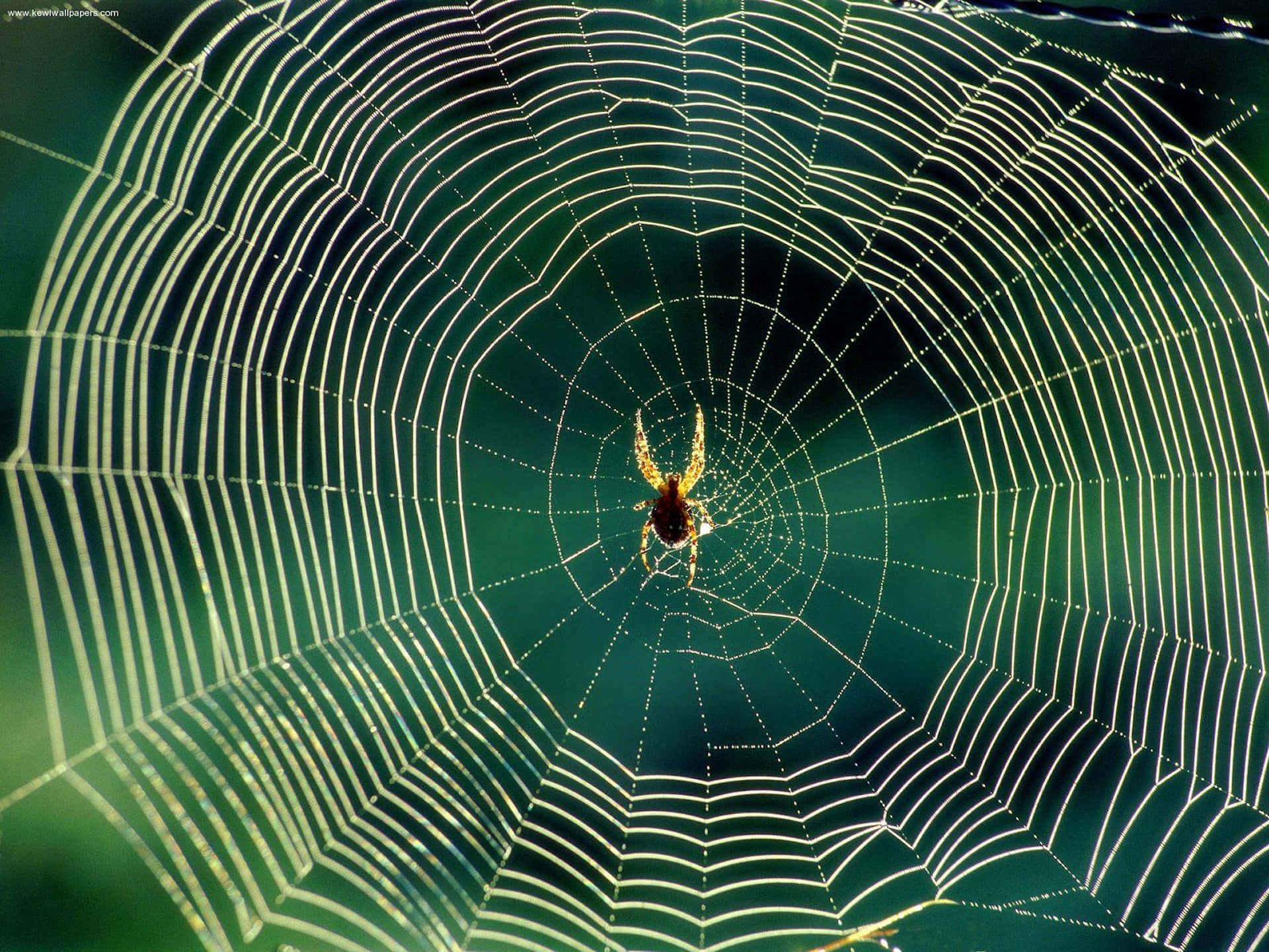 Intricate Spider Webwith Spider Center Wallpaper