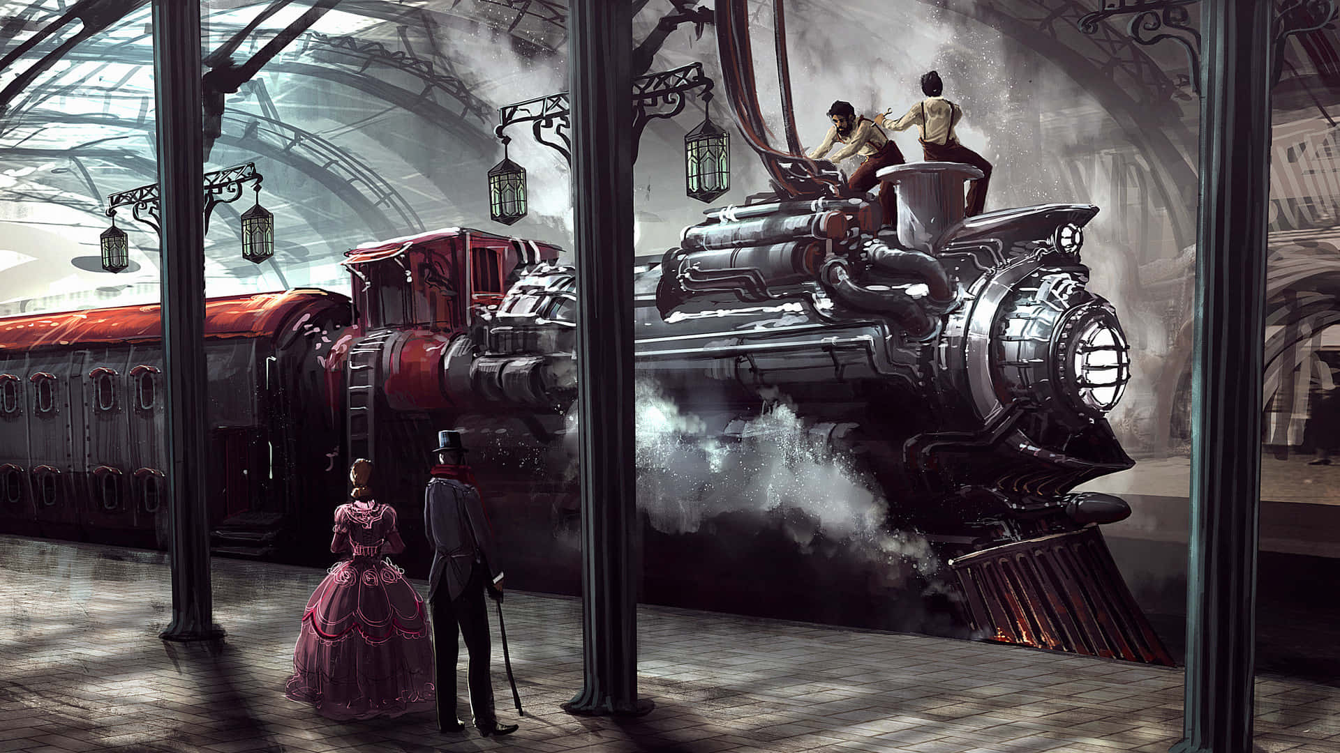 Intricate Steampunk Machinery Backdrop