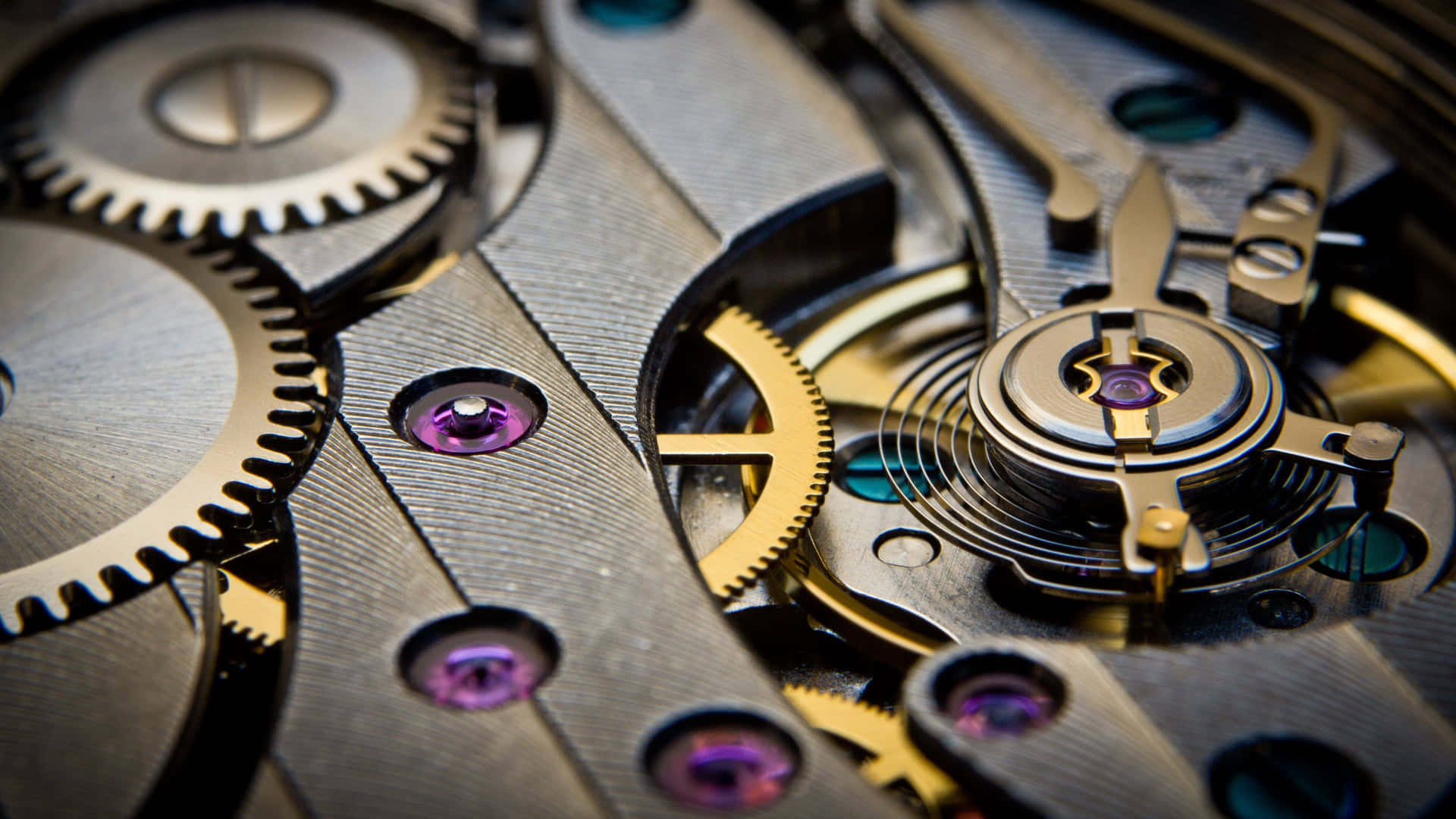 Intricate Horloge Mechanisme Close-up Achtergrond