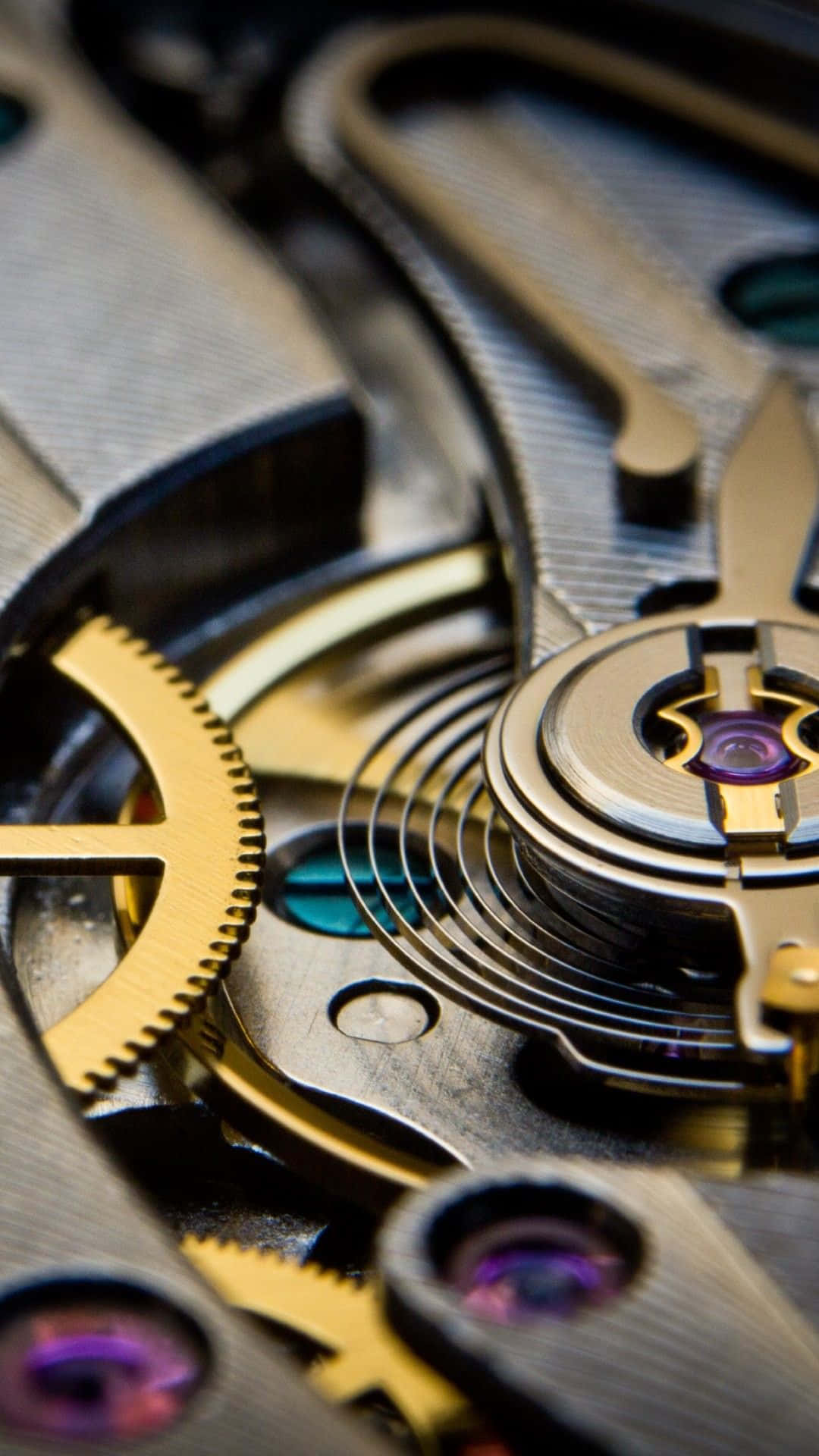 Intricate Horloge Mechanisme Close-up Achtergrond