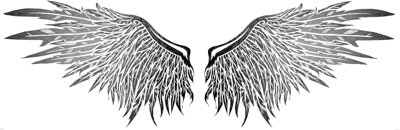 Intricate Wing Tattoo Design PNG