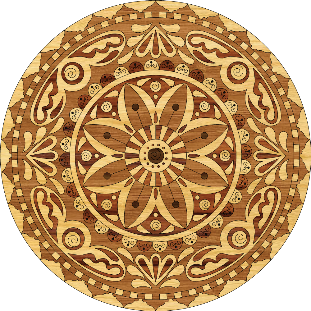 Intricate Wooden Mandala Design PNG