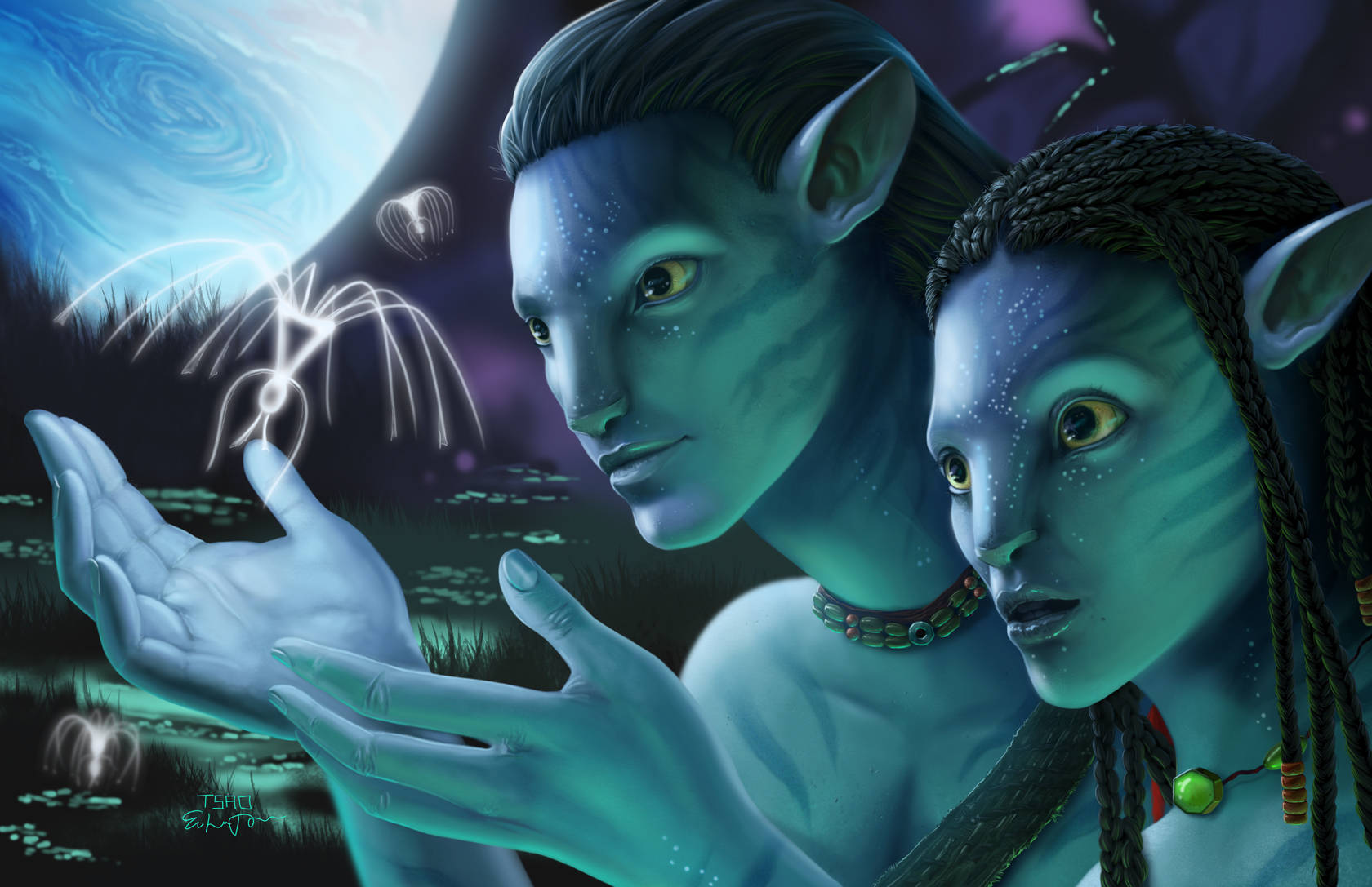 Intriguing Pandora Nightlife In Avatar Hd Wallpaper
