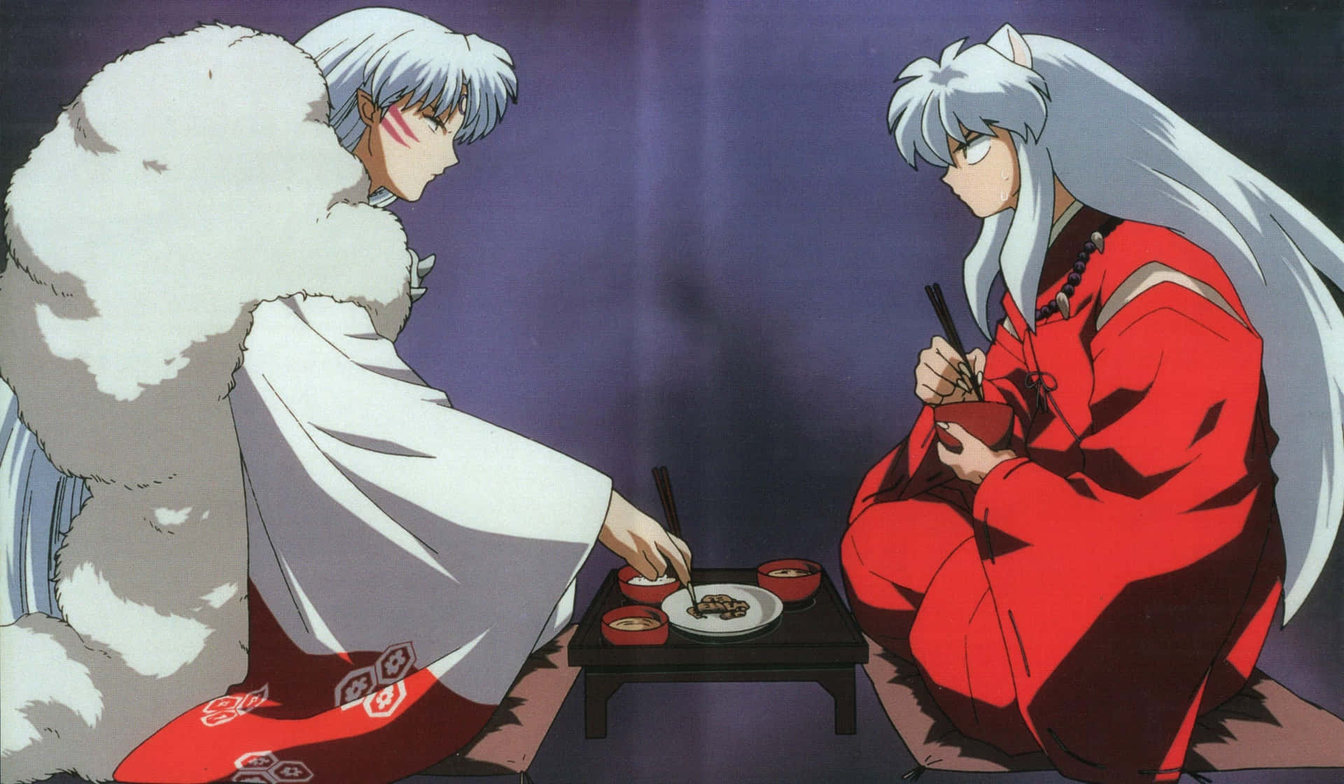 Inuyasha looks on in determined awe Wallpaper
