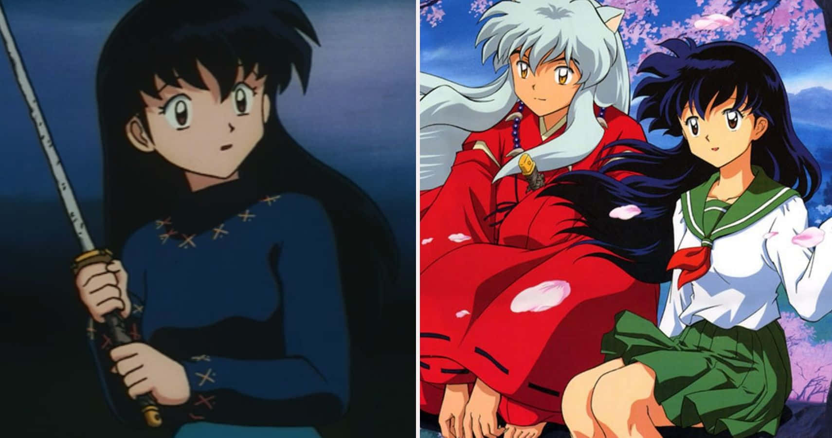 Inuyasha and Kagome embracing in a touching moment of love and friendship Wallpaper