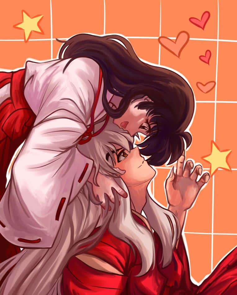 Inuyasha and Kagome, partners in adventure Wallpaper