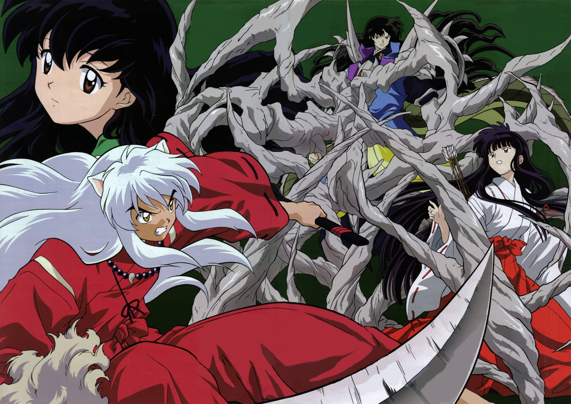 Inuyasha And Kagume Vs Naraku Wallpaper