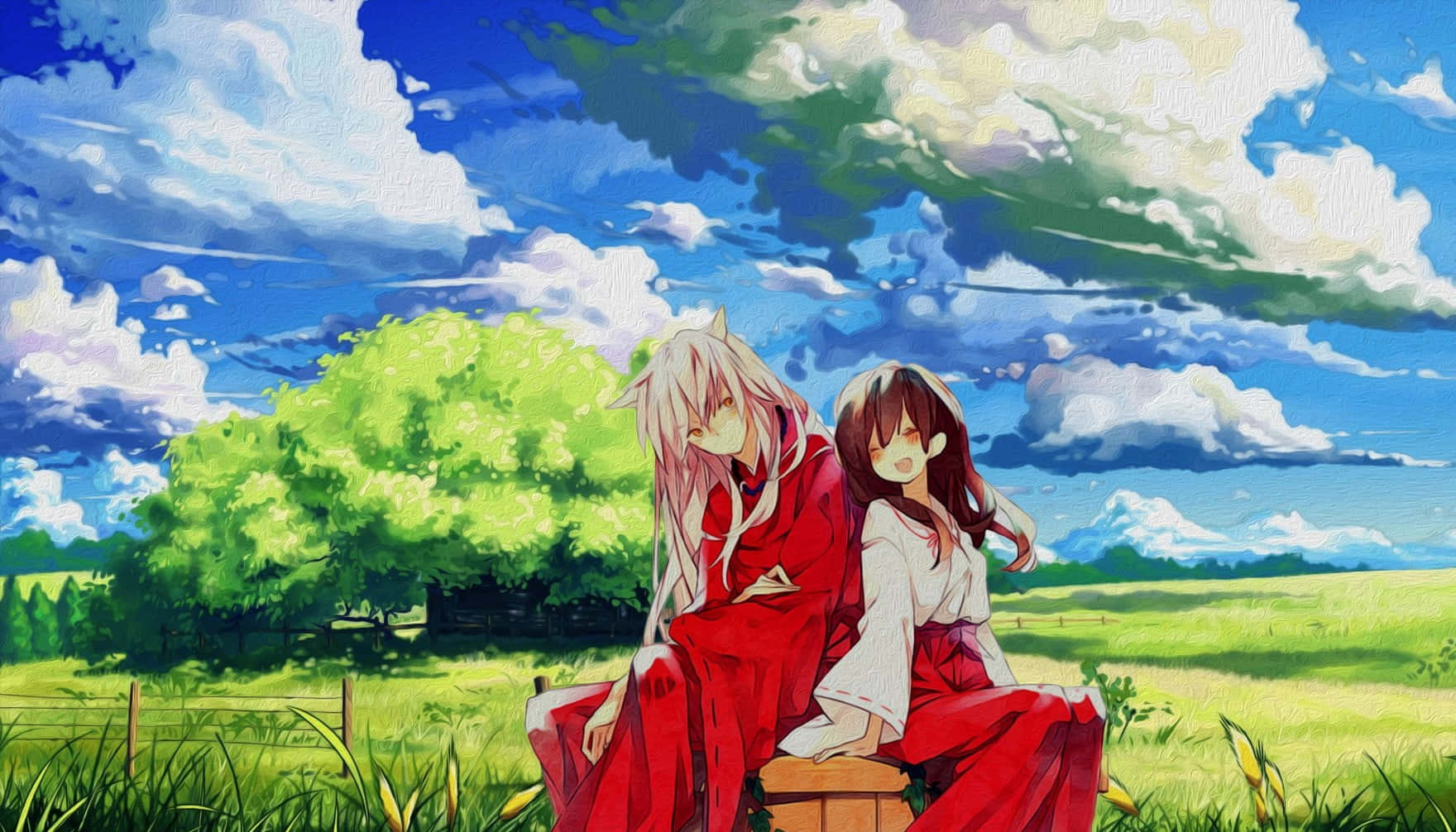 Inuyasha and Kikyo: A love story transcending time Wallpaper