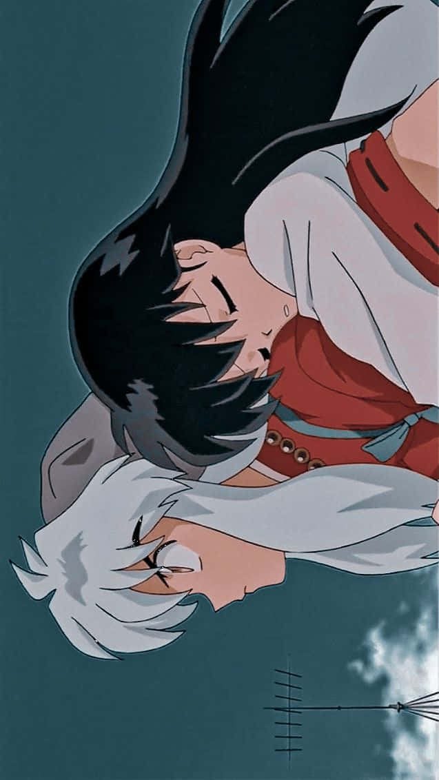 Inuyasha And Rin In Vibrant Scene Wallpaper