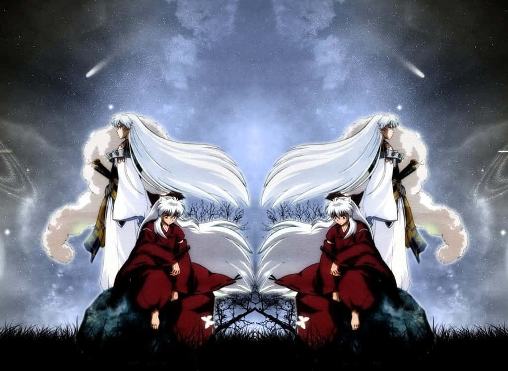 Inuyasha and Sesshomaru - Brothers in Strife Wallpaper