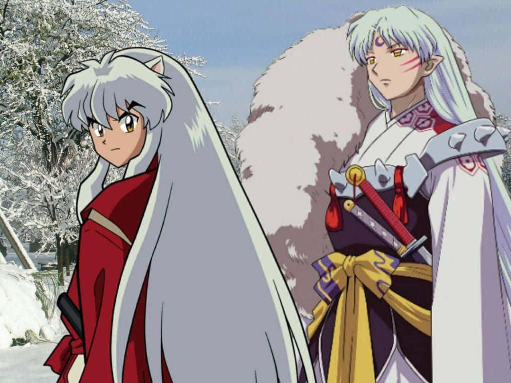 Inuyasha and Sesshomaru - Brothers in Battle Wallpaper