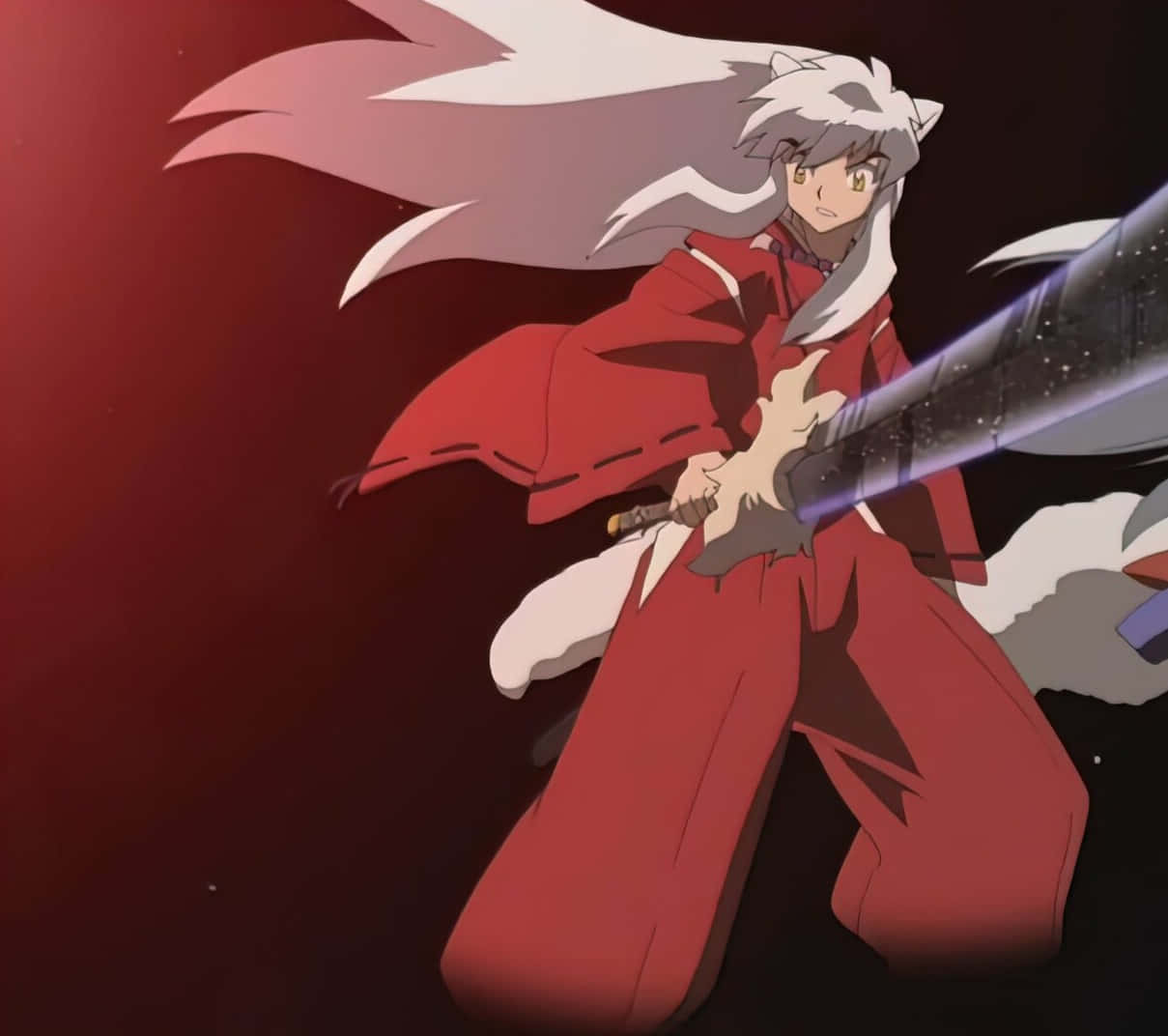Inuyasha wielding the mighty Tessaiga sword Wallpaper