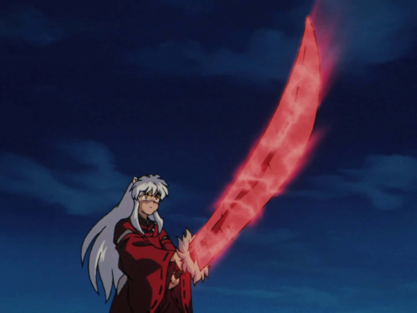 Inuyasha wielding the legendary Tessaiga sword Wallpaper