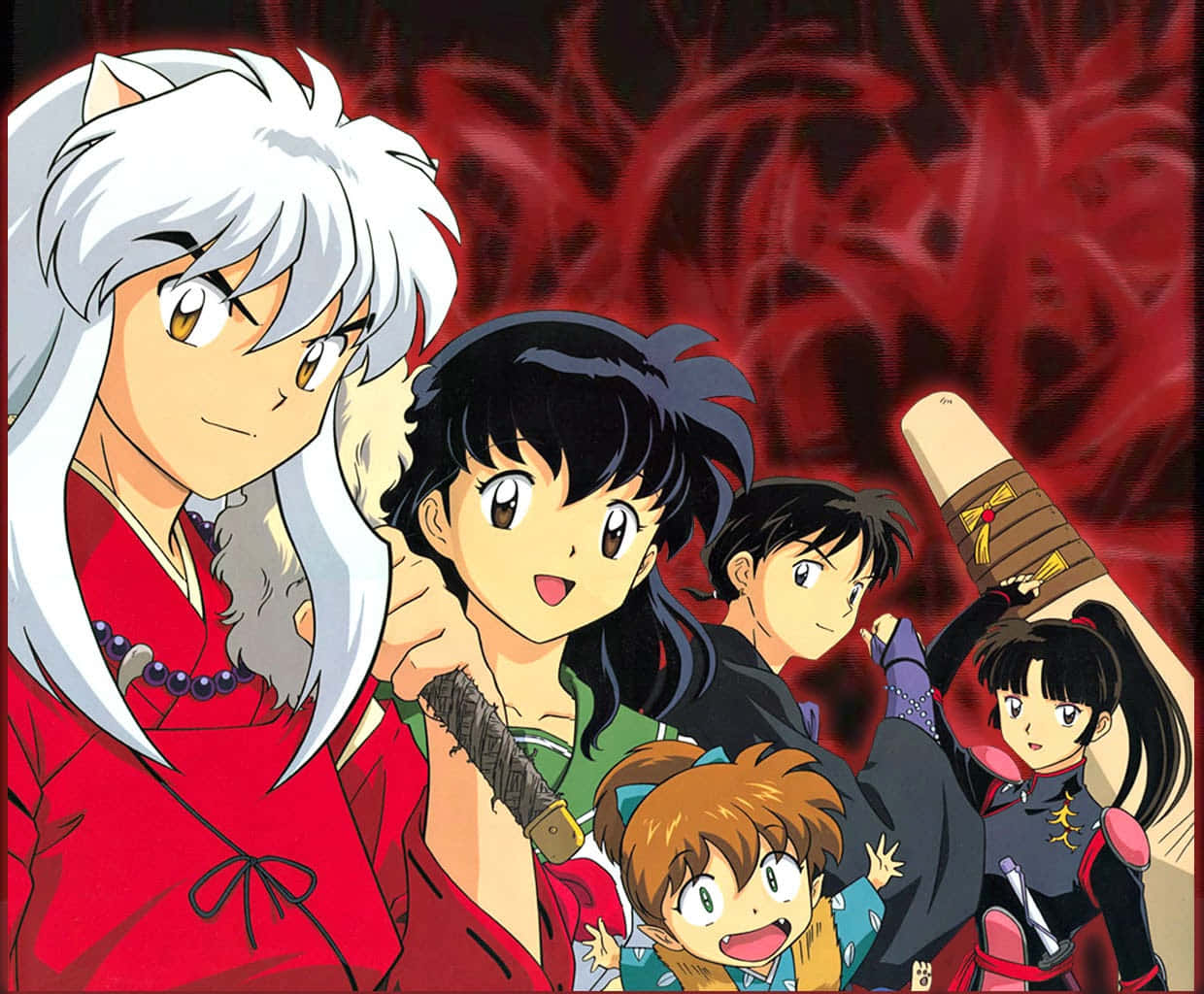 Inuyasha and the gang exploring the mystical world together Wallpaper
