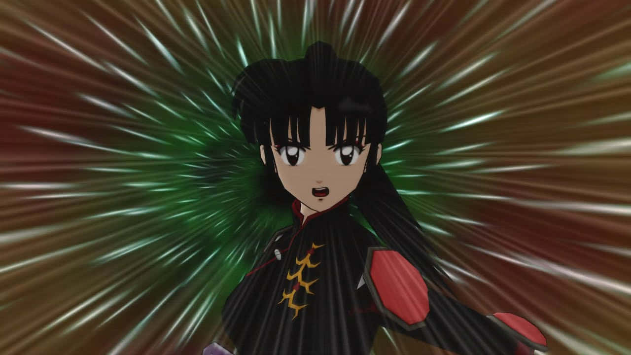 Inuyasha Personage Sango Actie Pose Achtergrond