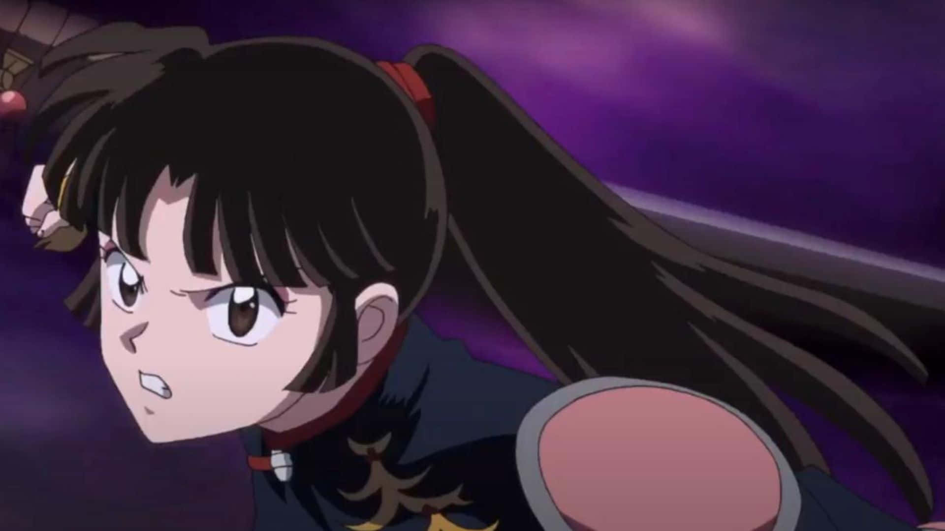 Inuyasha Personage Sango In Actie Achtergrond