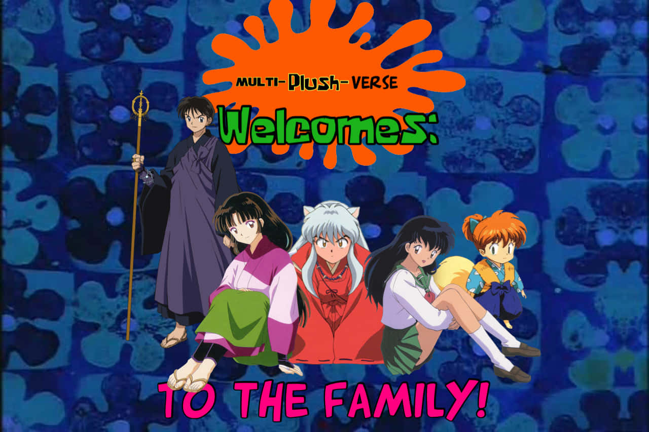 Inuyasha Personages Welkom Banner Achtergrond