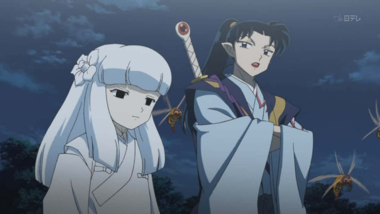Inuyasha Kanna: A Mysterious and Powerful Force Wallpaper