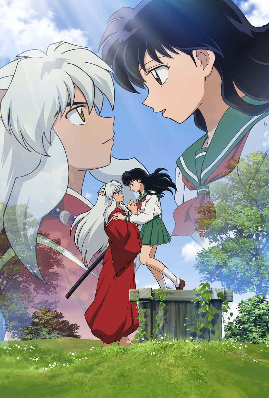 (inuyasha With Girlfriend Kagome On The Phone.) Wallpaper
