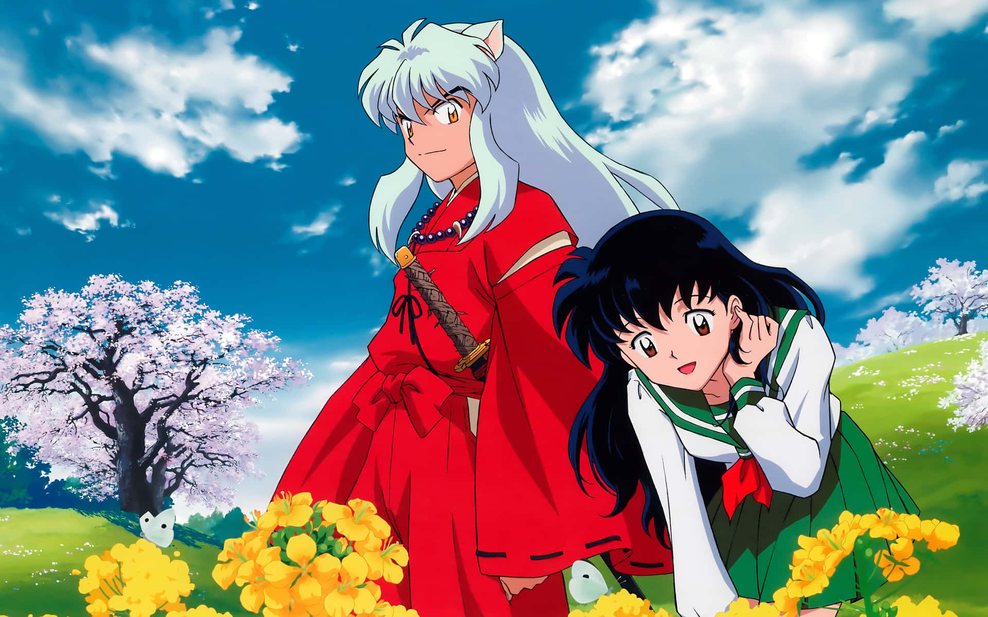 Kagome and Inuyasha Side by Side