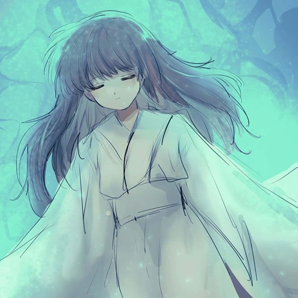 Rin, the Inuyasha Character Smiling in a Serene Forest Wallpaper