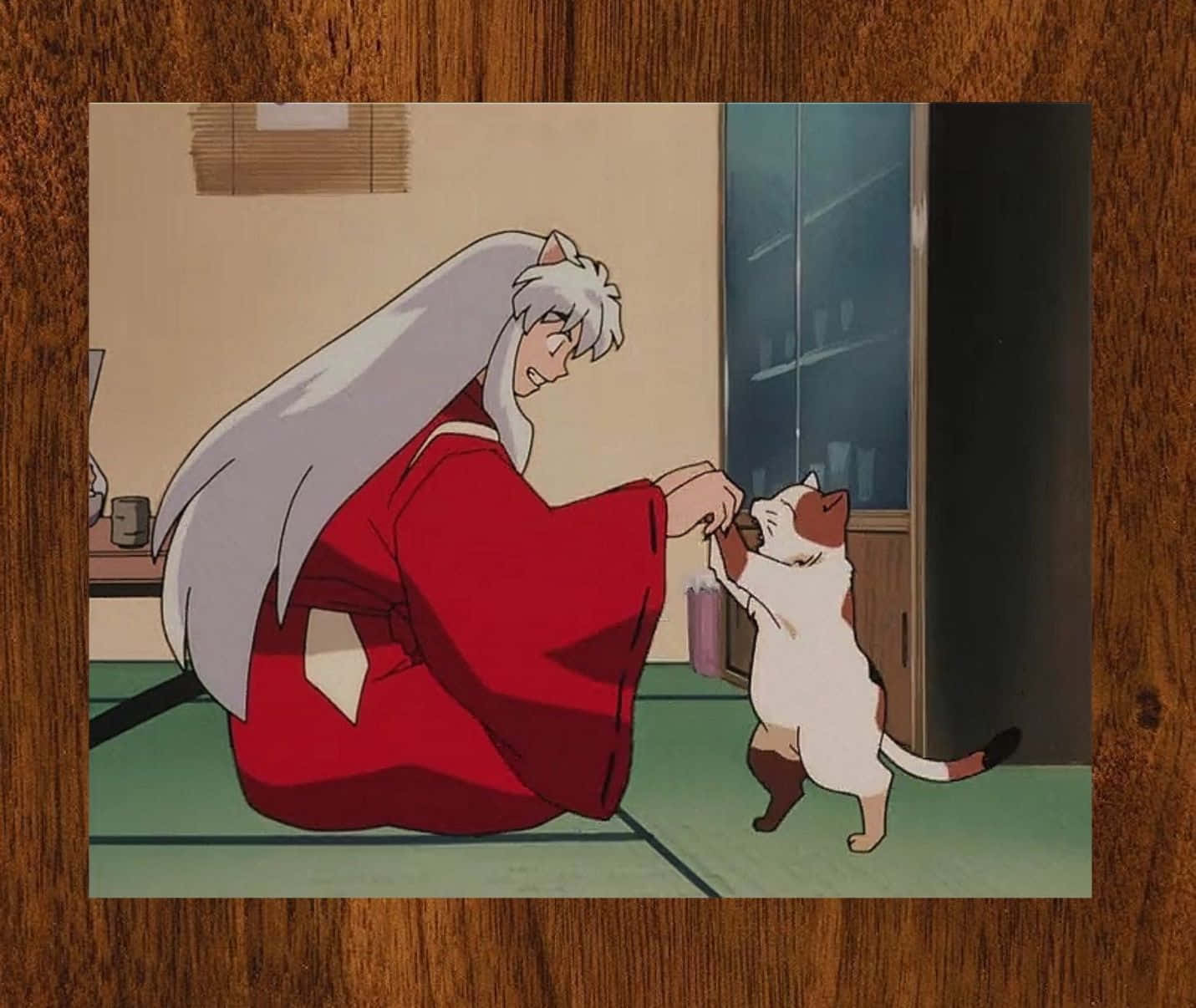 Inuyasha Shields Rin During A Mystical Adventure Wallpaper