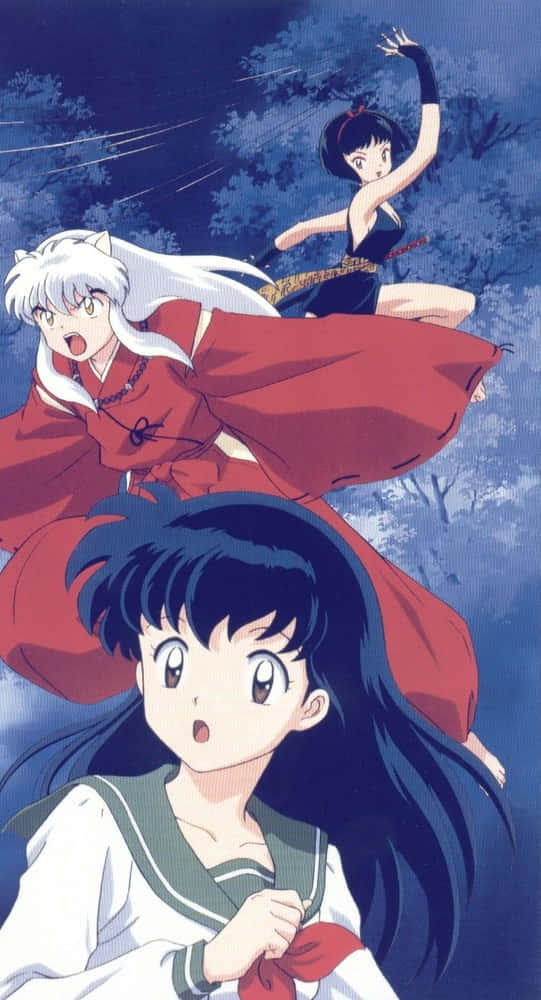 Inuyasha and Yura showdown in the world of feudal Japan. Wallpaper