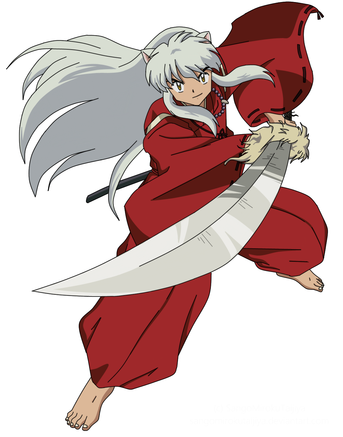 Inuyasha_with_ Tessaiga_ Anime_ Character PNG