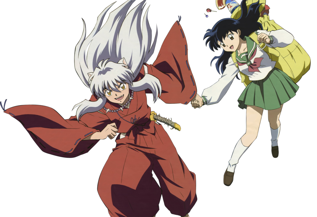 Inuyashaand Kagome Action Pose PNG