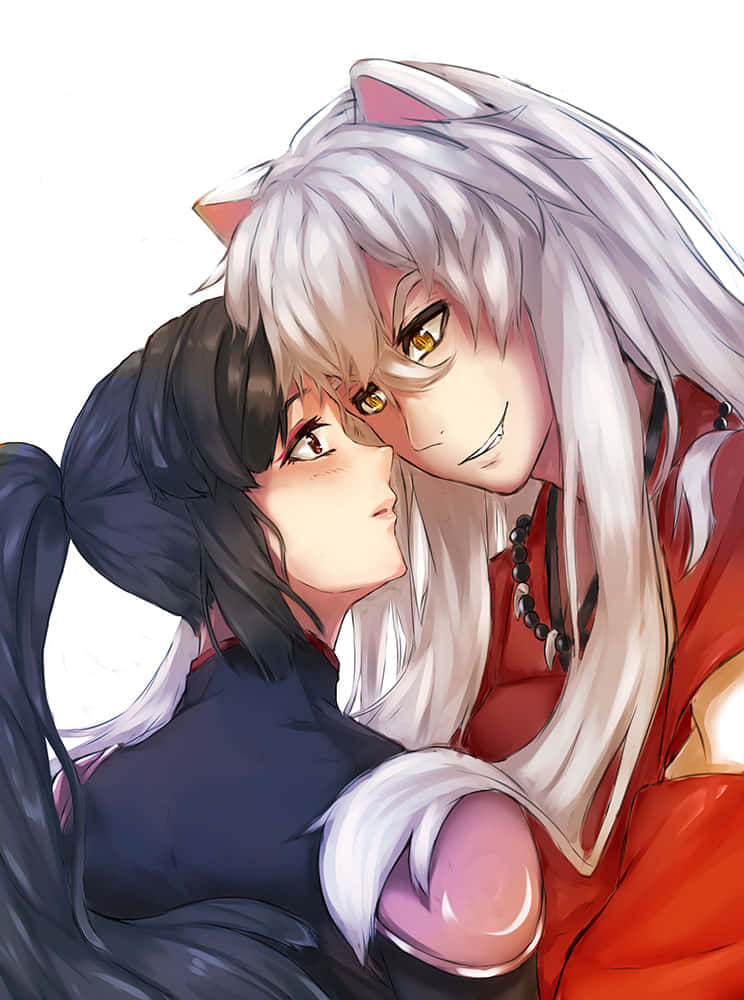 Inuyasha En Sango Dichtbij Ontmoeting Achtergrond