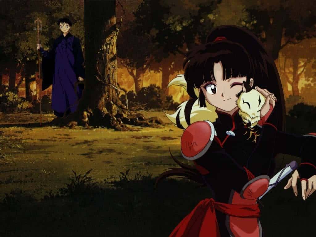 Inuyasha En Sango Bos Ontmoeting Achtergrond