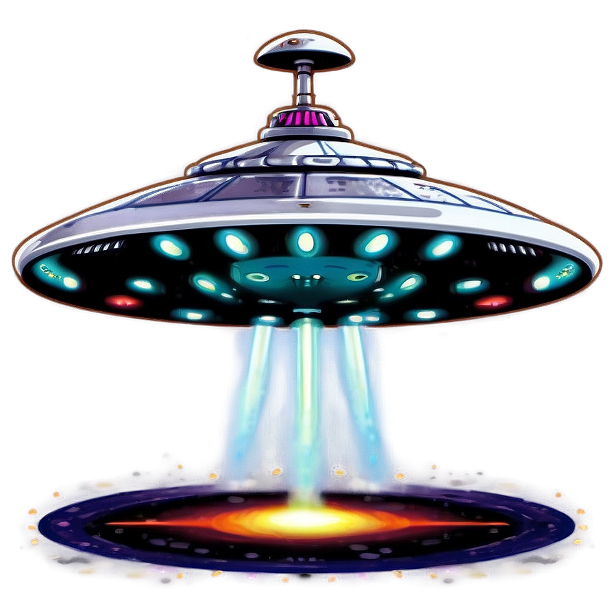 Invaders Style Flying Saucer Png 06202024 PNG