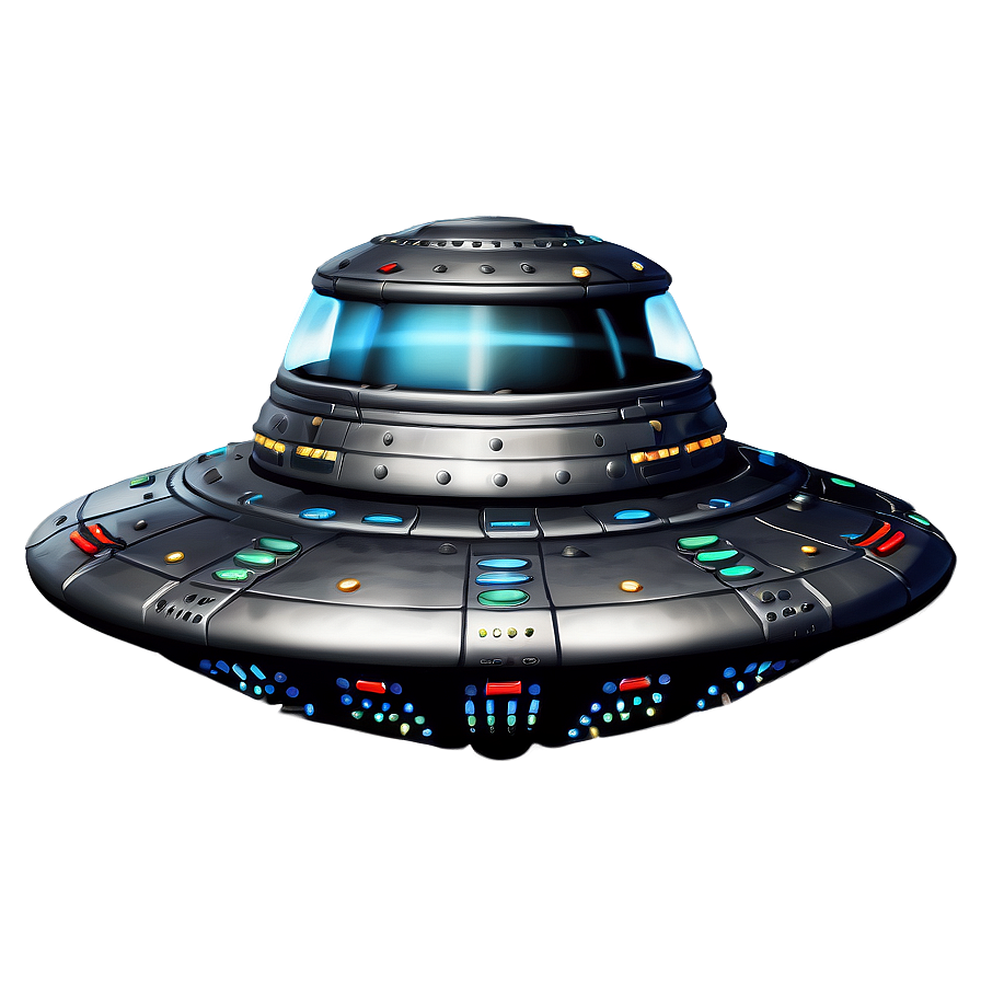 Invaders Style Flying Saucer Png Dxk19 PNG