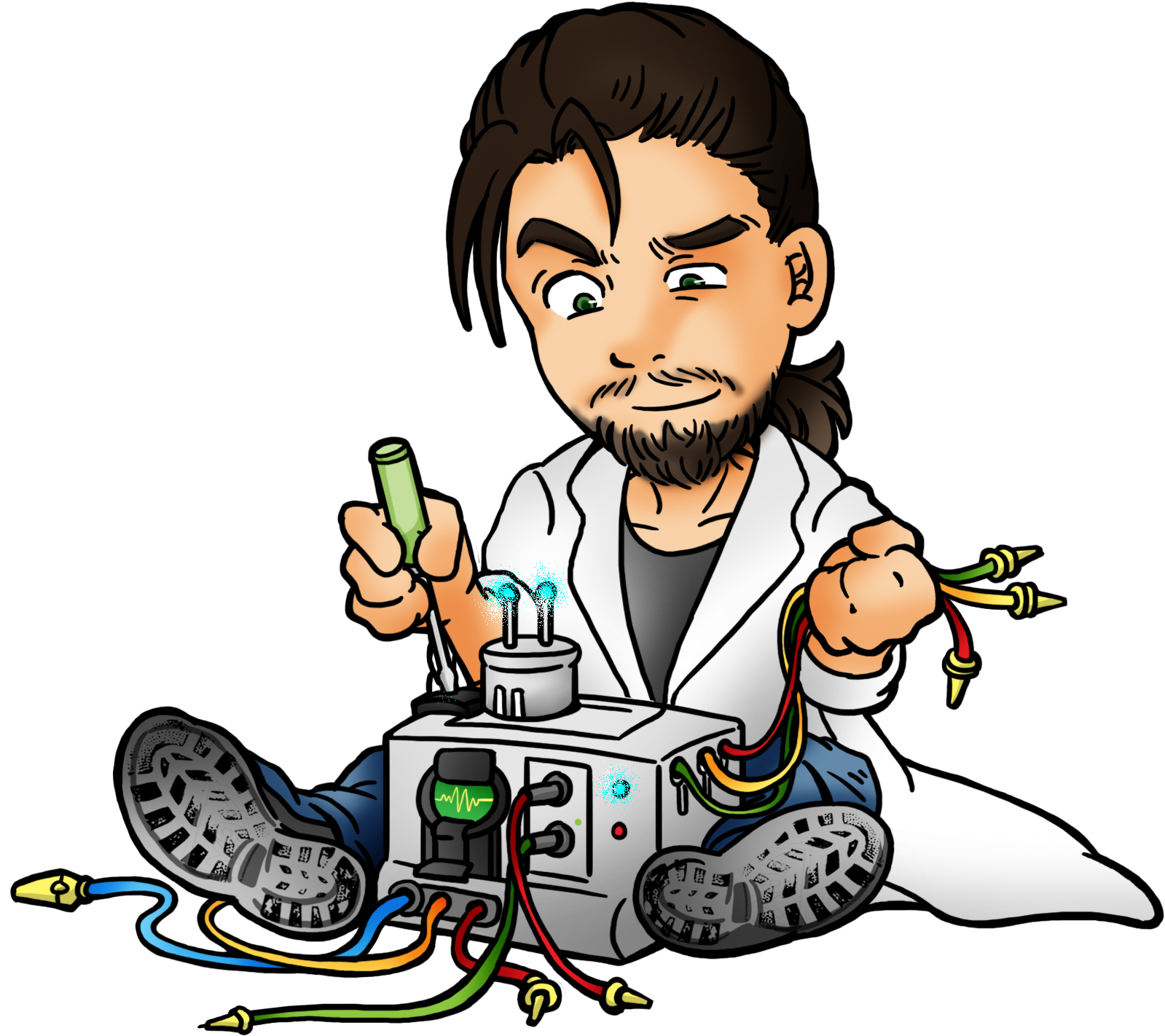 Inventive Scientist Cartoon Character PNG