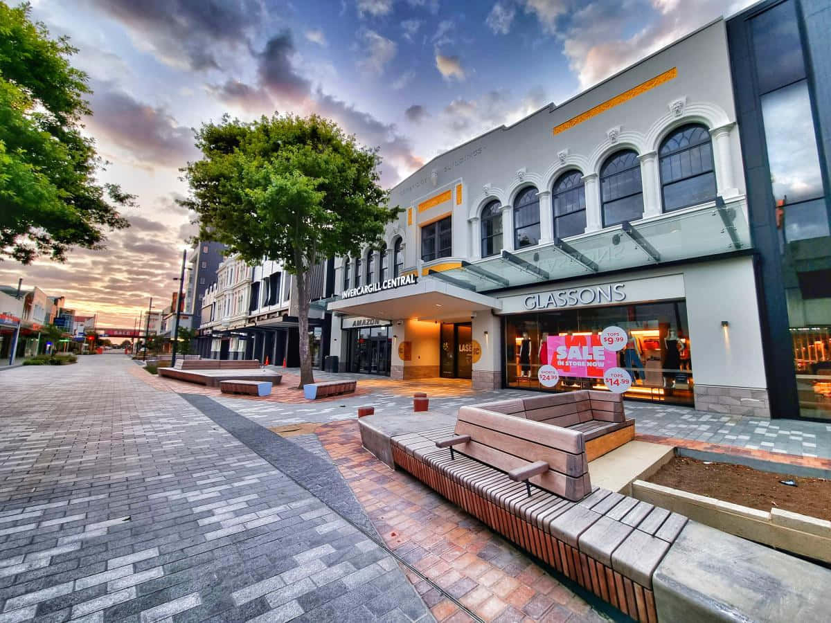 Invercargill Central Shopping District Dusk Wallpaper