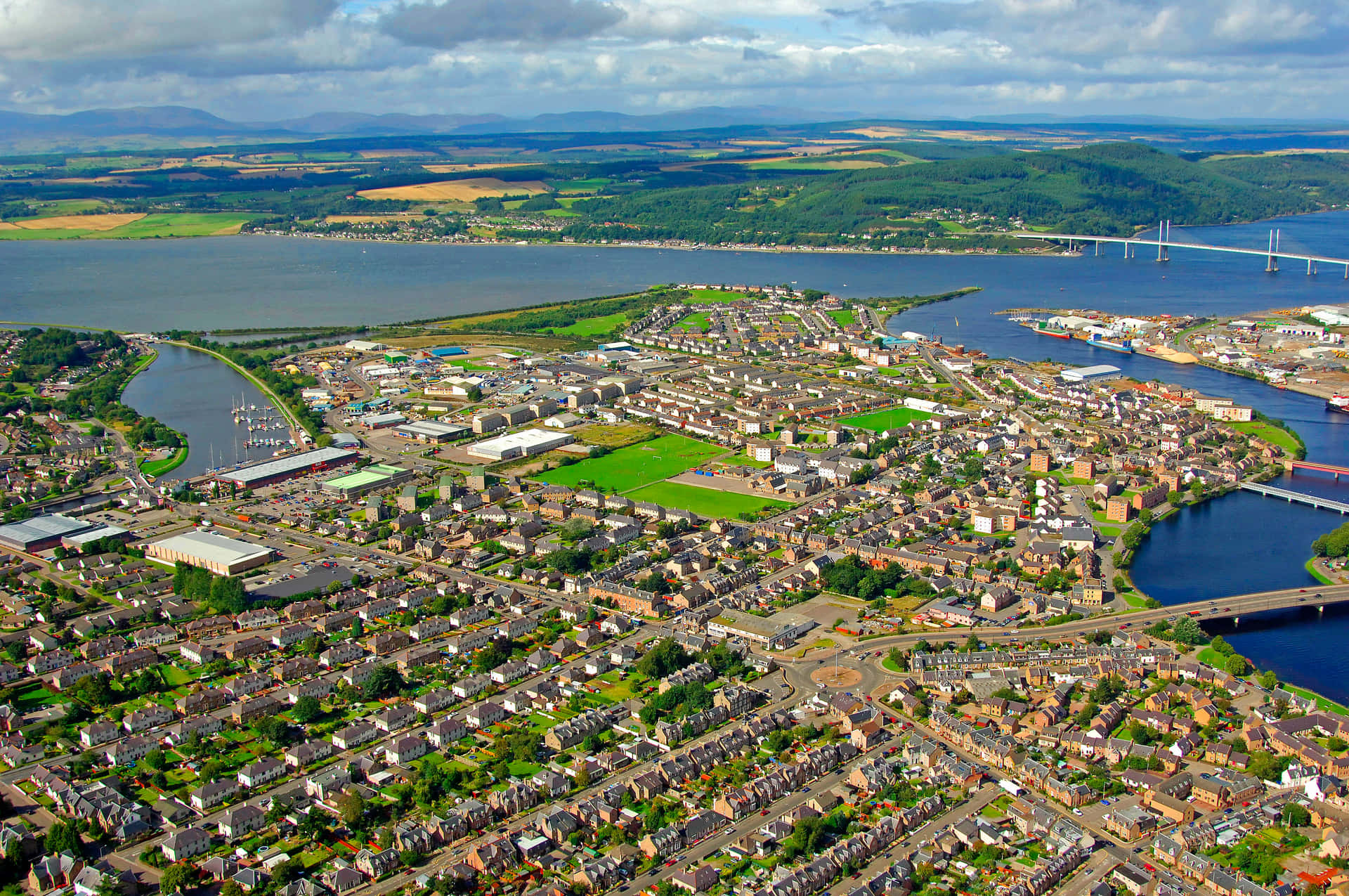Inverness Aerial View Scotland Wallpaper