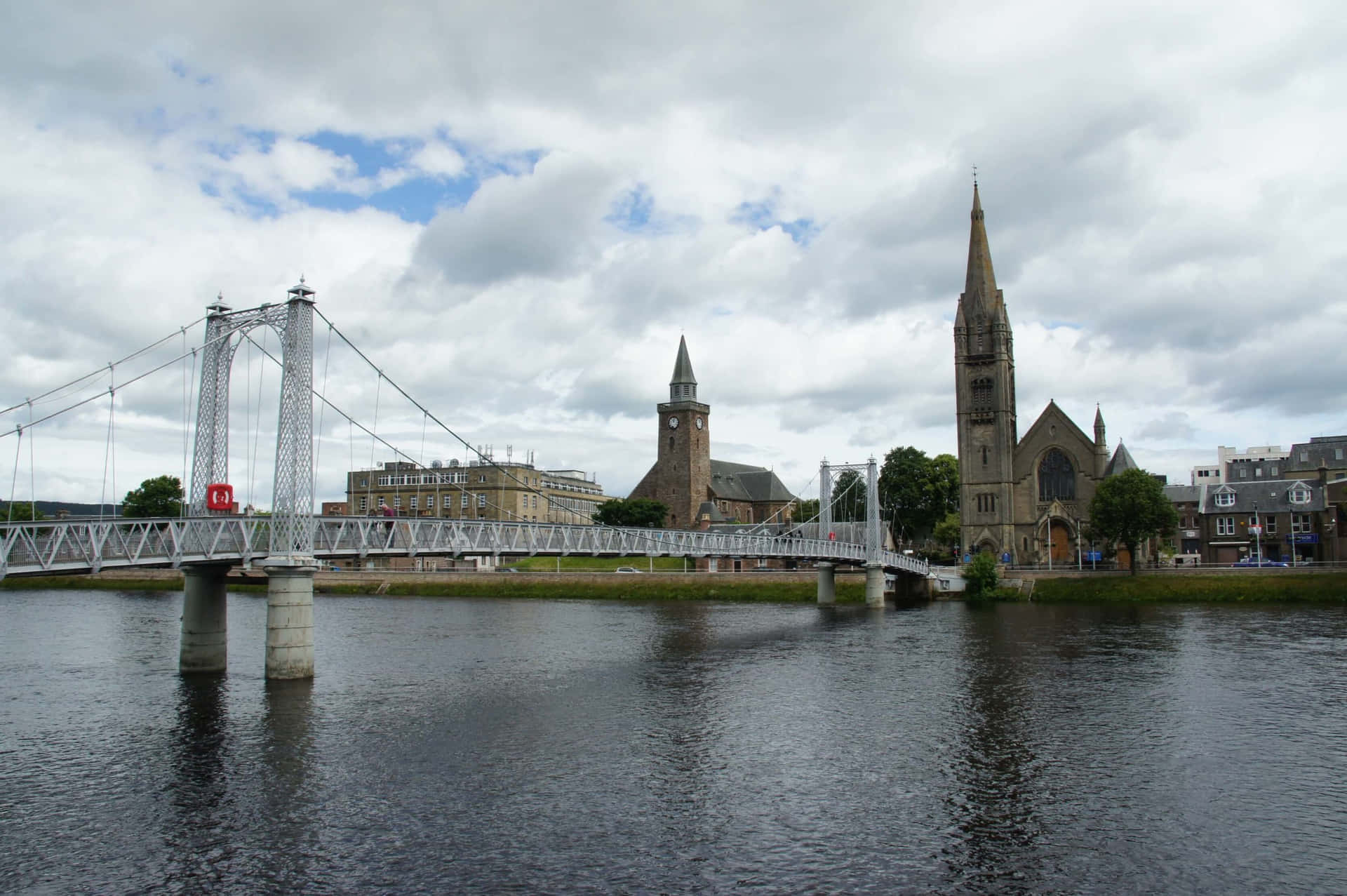 Inverness River Ness Suspension Bridge Wallpaper